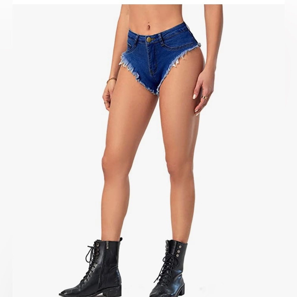 Cut Off Denim Short Shorts (XL)